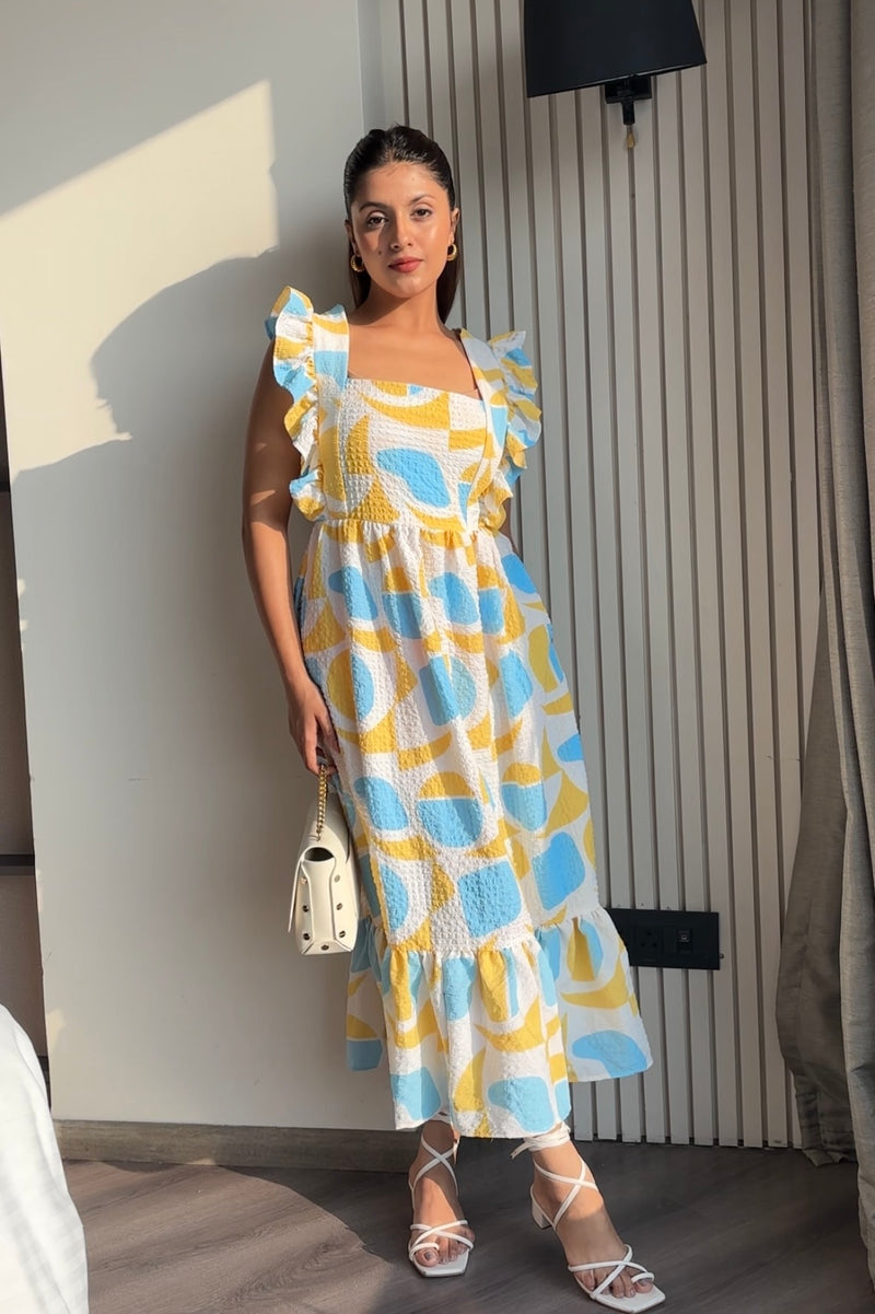 Printed maxi with back knot