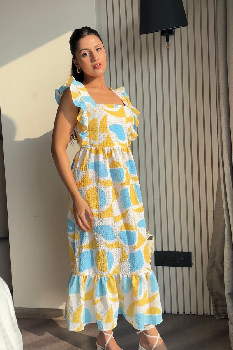 Printed maxi with back knot