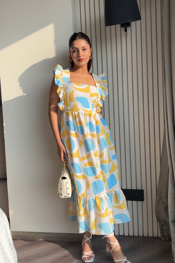 Printed maxi with back knot