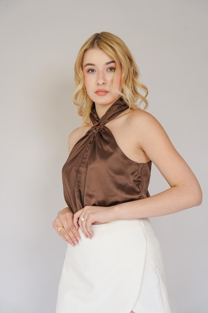 Satin Top | Brown