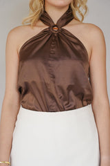 Satin Top | Brown