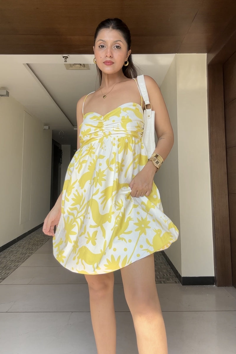 Printed Balloon Dress