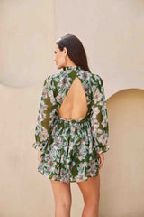 Backless Printed Dress